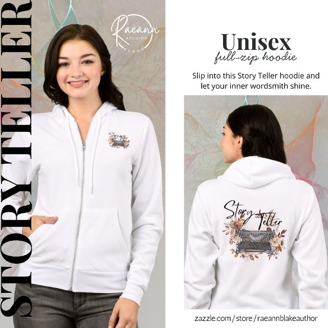Camiseta Story Teller Unisex Cheio-Zip Hoodie (Criador carregado)