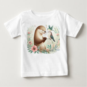 Camiseta Storybook Woodland Babers Otter E Bird