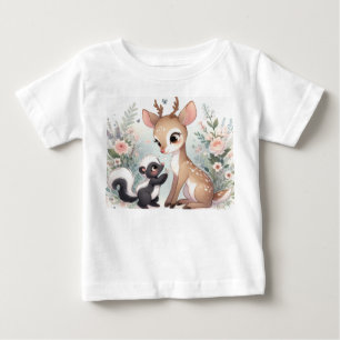 Camiseta Storybook Woodland Babies Skunk E Deer