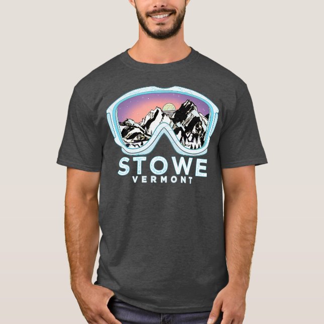 Camiseta Stowe Ski Design Stowe VT Skiing Snow Gift (Frente)