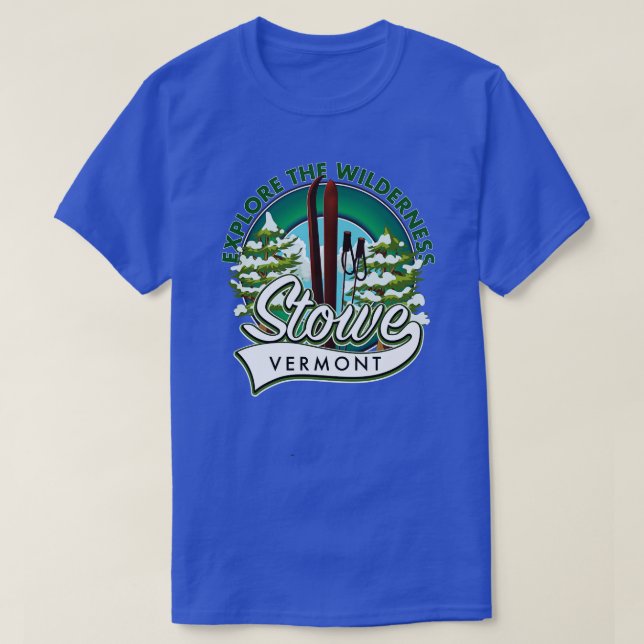 Camiseta Stowe Vermont explora o esqui de Wilderness (Frente do Design)