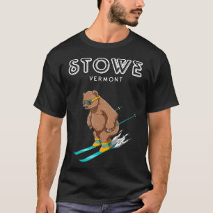 Camiseta Stowe Vermont Funny Ski Grizzly