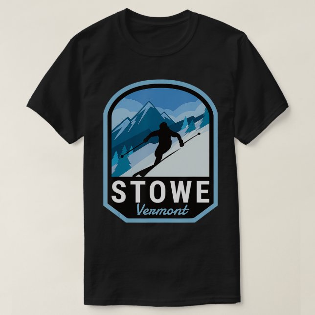 Camiseta Stowe Vermont Ski Mountain (Frente do Design)