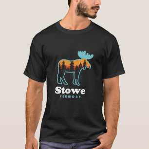 Camiseta Stowe Vermont Ski Mountain Stowe VT Moose Long