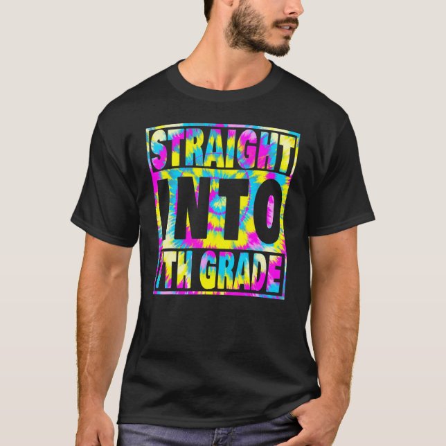 Camiseta Straight Into 7th Grade Tie Dye Teacher Back To Sc (Frente)
