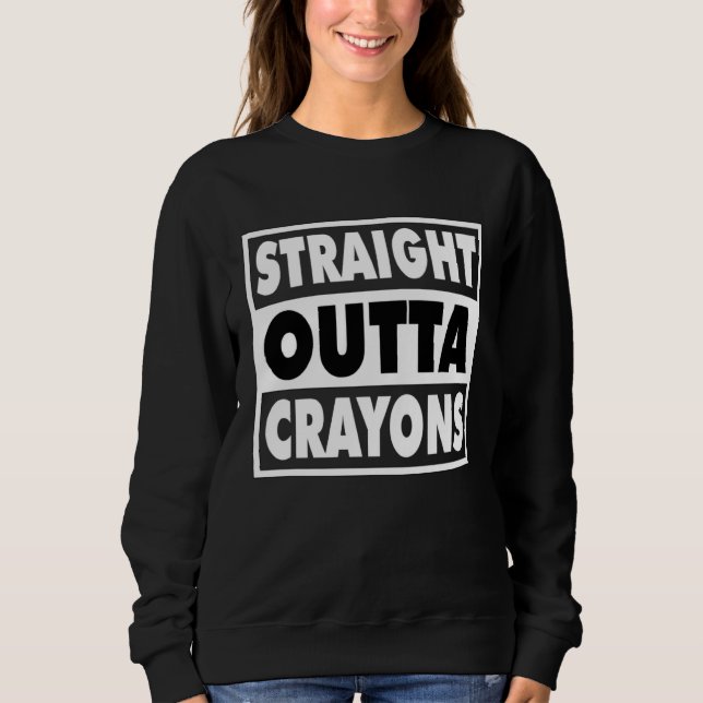 Camiseta Straight Outta Crayons For Boys Girls School Grade (Frente)
