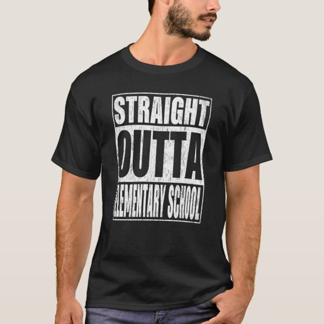 Camiseta Straight Outta Elementary School School Graduation (Frente)