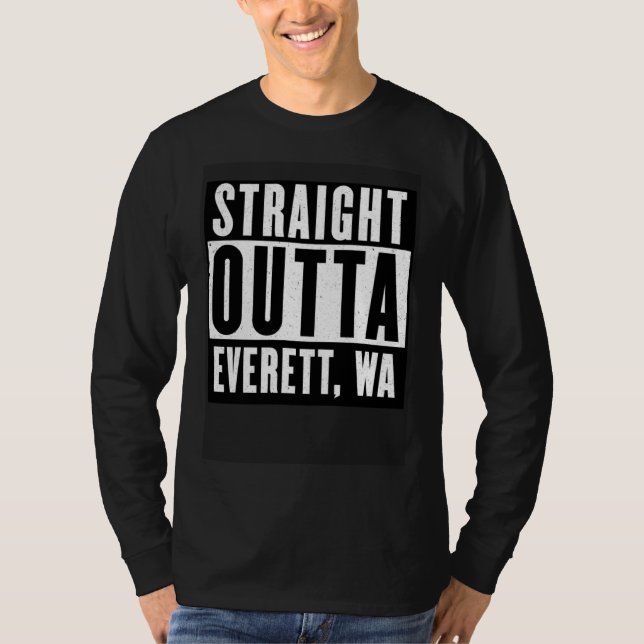 Camiseta Straight Outta EVERETT  WASHINGTON Home (Frente)