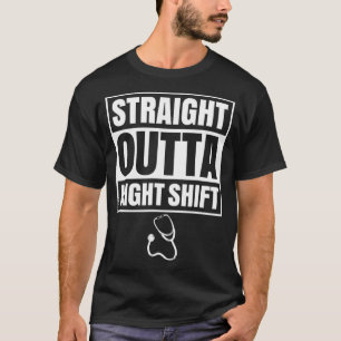 Camiseta Straight Outta Night Shift Nurse Nursing Christmas