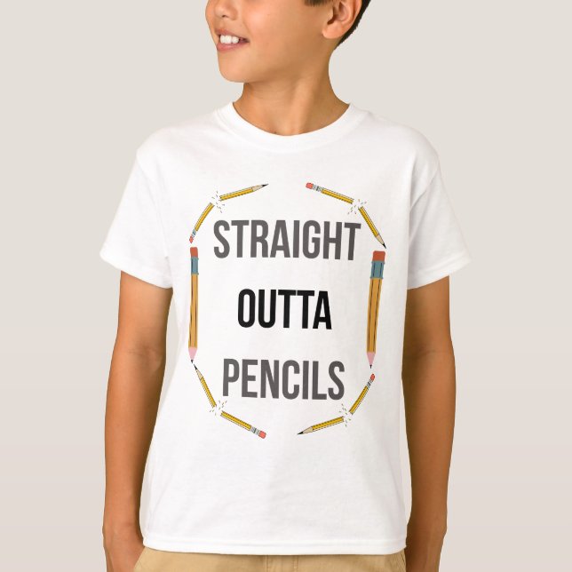 Camiseta Straight Outta Pencils | Funny School Tee (Frente)