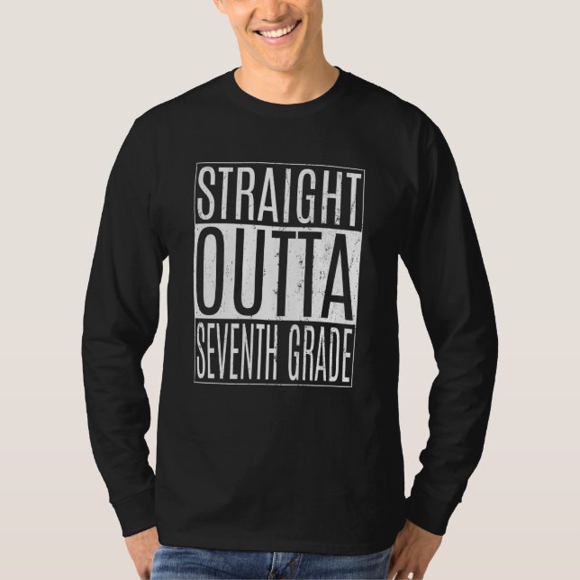 Camiseta Straight Outta Seventh Grade Tees Graduation 7th G (Frente)