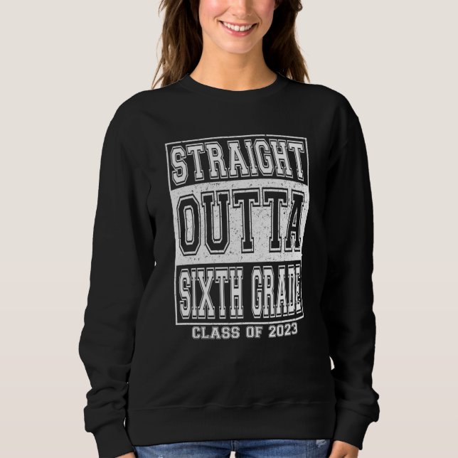 Camiseta Straight Outta Sixth Grade Graduation 2023 Kids Gi (Frente)