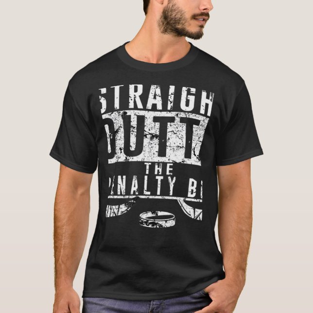 Camiseta Straight Outta The Penalty Box Ice Hockey Player D (Frente)