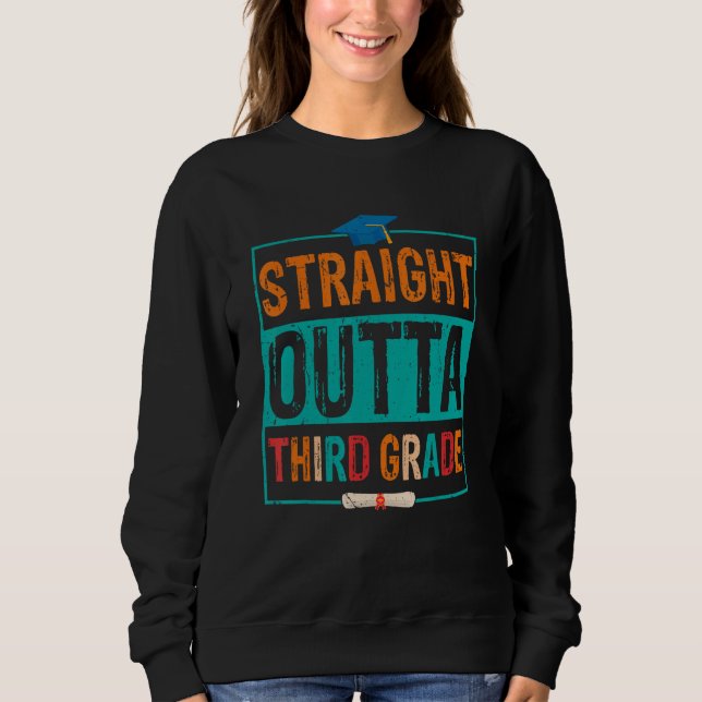 Camiseta Straight Outta Third Grade Summer Vacation Graduat (Frente)