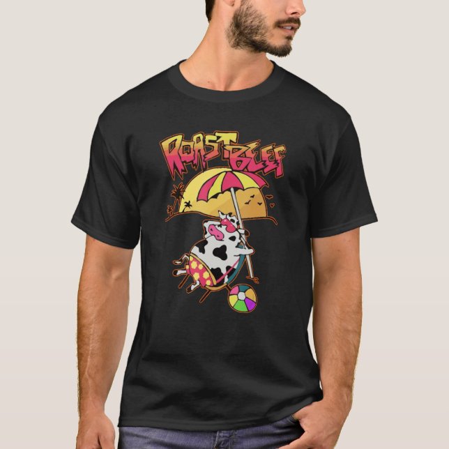 Camiseta Stranger Dustin Adora Parod De Vaca De Praia De Ca (Frente)