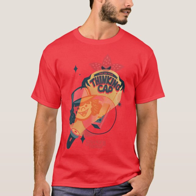 Camiseta Strangerhings 4 Dustin Demogorgonhinking Cap vinta (Frente)