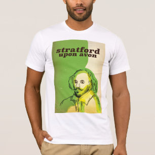 Camiseta Stratford em cima do poster de viagens do estilo