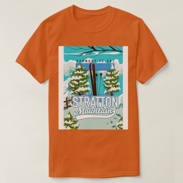 Camiseta Stratton Mountain Ski poster (Frente do Design)