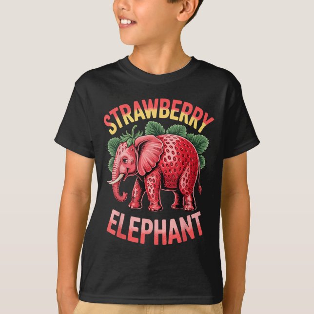 Camiseta Strawberry Elephant Cute Meme Kids Italian Brainro (Frente)