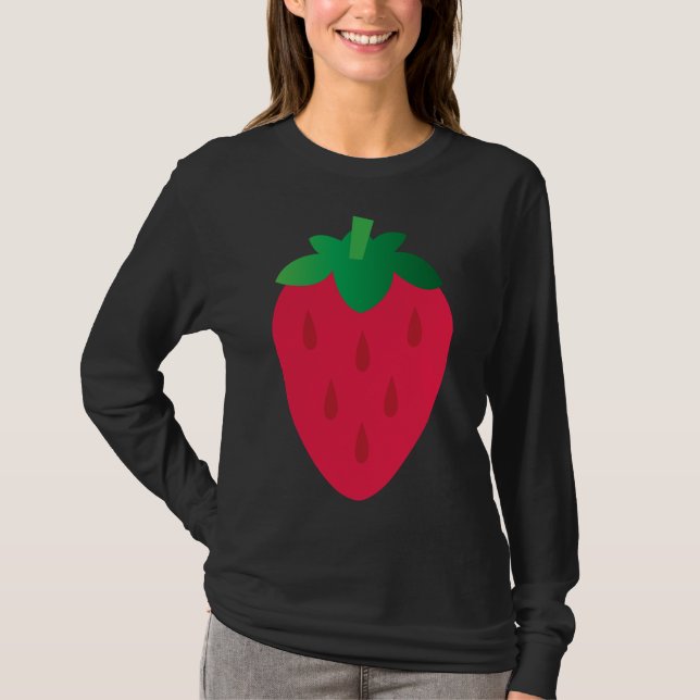 Camiseta Strawberry Fruta Art (Frente)
