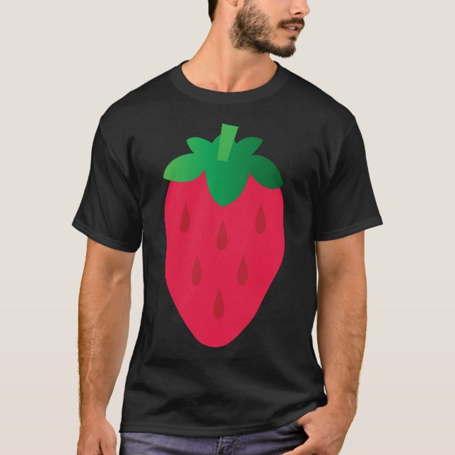 Camiseta Strawberry Fruta Art (Frente)