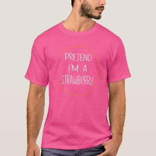 Camiseta Strawberry Halloween Costume preguiçoso Fingir que
