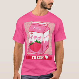 Camiseta Strawberry Milk 90s Japanese Kawaii Strawberry Mil