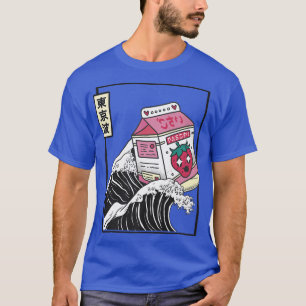 Camiseta Strawberry Milk Carton Japan Kanagawa Wave Kawaii