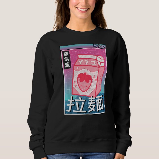 Camiseta Strawberry Milk Digital Japão Estilo Otaku Computa (Frente)