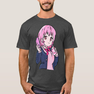 Camiseta Strawberry Milkshake Anime estético japonês O