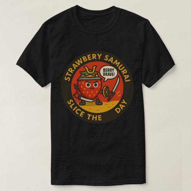 Camiseta Strawberry Samurai Slice The Day  (Frente do Design)