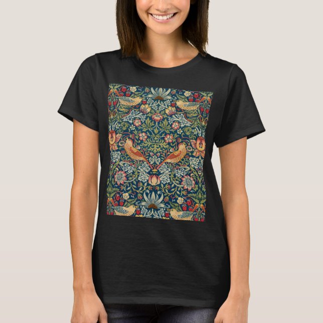 Camiseta Strawberry Thief por William Morris (Frente)