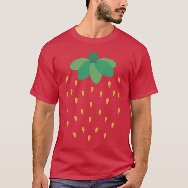 Camiseta strawberry with a red background (Frente)