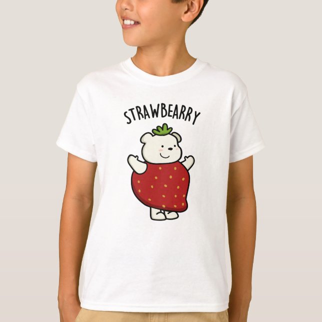Camiseta Strawbey Funny Strawberry Bear Pun (Frente)