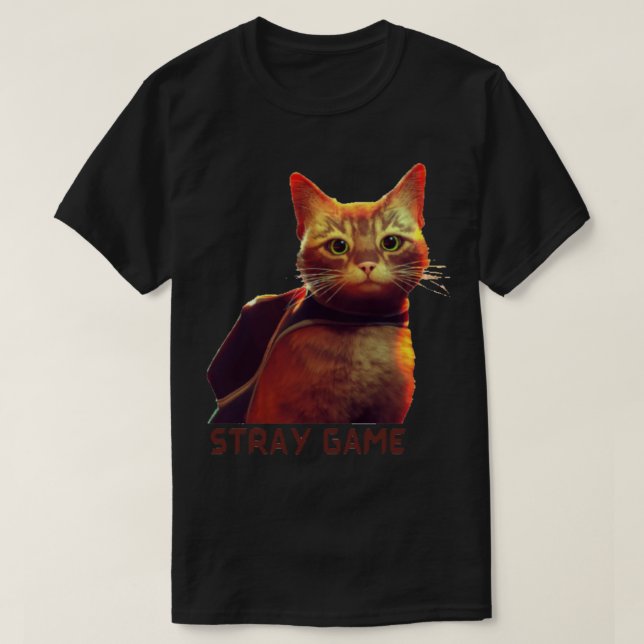 Camiseta stray cat game, stray video game, stray game   (Frente do Design)