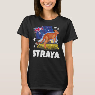 Camiseta Straya Kangaroo Patriótico Bandeira Australi