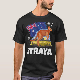 Camiseta Straya Kangaroo Patriótico Bandeira Australi