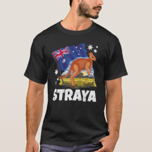Camiseta Straya Kangaroo Patriótico Bandeira Australi
