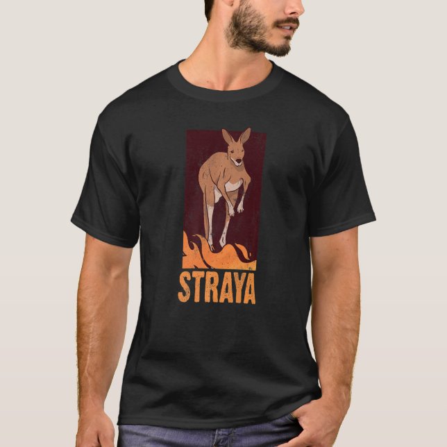 Camiseta Straya Patriotic australiana Kangaroo Austrália (Frente)