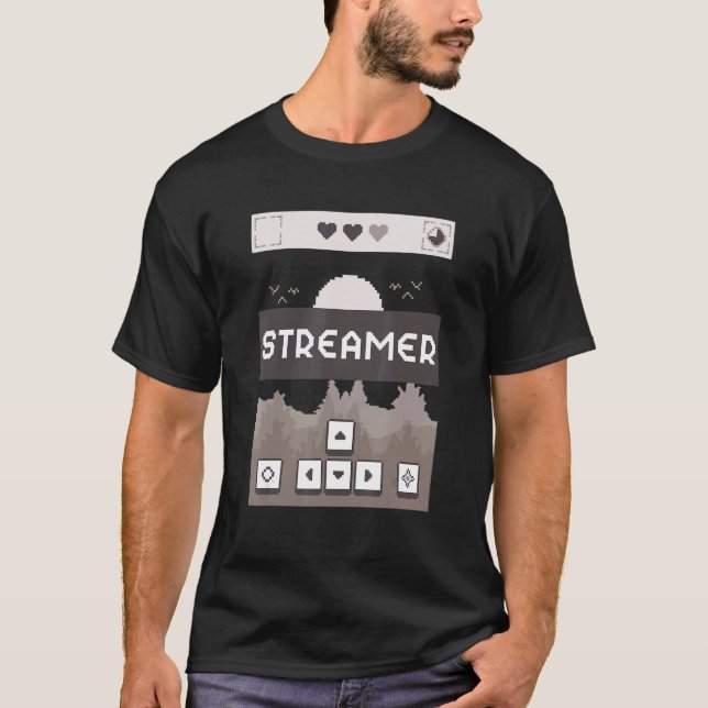 Camiseta Streamers Indie Retro Pixel Graphics Game (Frente)
