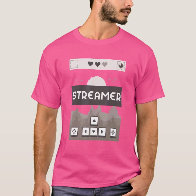 Camiseta Streamers Indie Retro Pixel Graphics Game (Frente)