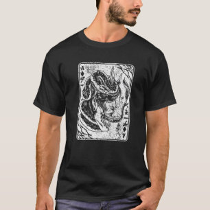 Camiseta Stree Japonês Oni Mask Demon Mask Bushido Samurai