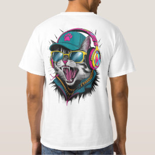 Camiseta Street Cat DJ Atitude – Arte Ousada de Streetwear