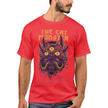 Street Kings The Cat Monster Casual Red T Shirt