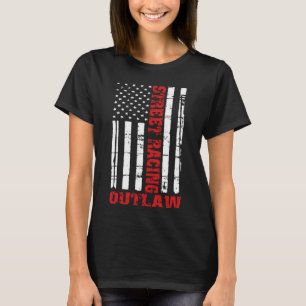 Camiseta Street Racing Outlaw Flag American Drag Racing