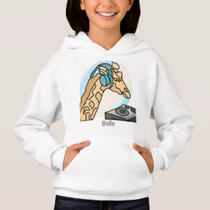 Camiseta Street Retro Giraffe com Fones de ouvido Engraça