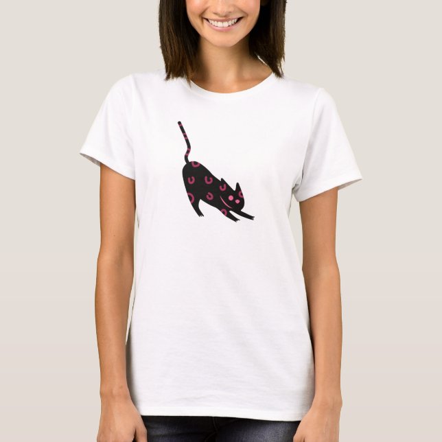 Camiseta Stretch & Slay Tee | Lucky Panther Cat (Frente)
