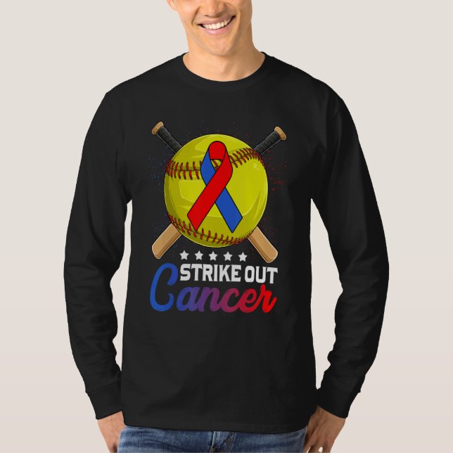 Camiseta Strike Out Pulmonary Fibrosis Awareness Red Blue R (Frente)
