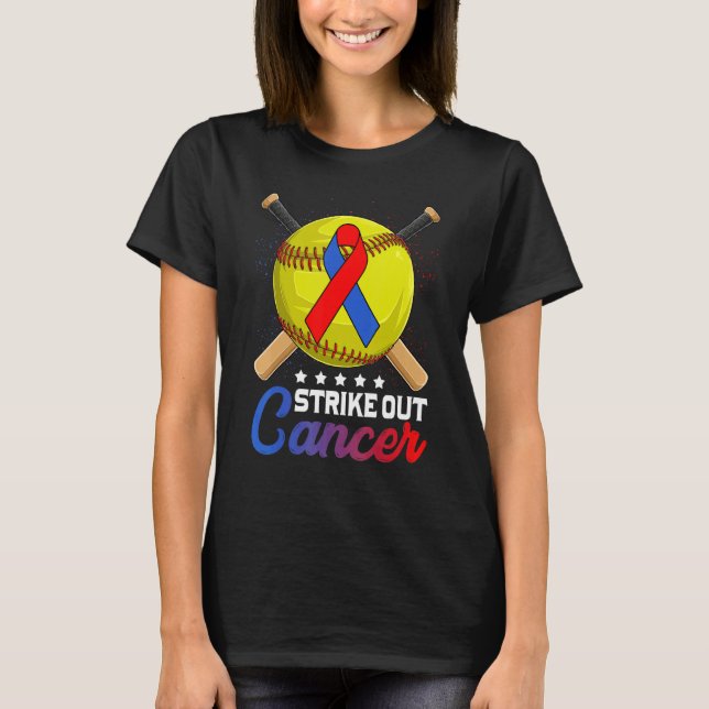 Camiseta Strike Out Pulmonary Fibrosis Awareness Red Blue R (Frente)