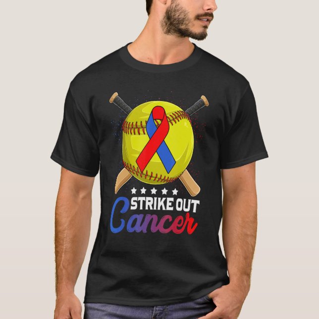 Camiseta Strike Out Pulmonary Fibrosis Awareness Red Blue R (Frente)